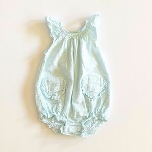 9M Blue Seersucker Romper